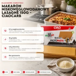 Makaron Niskowęglowodanowy Lasagne 150g – CiaoCarb