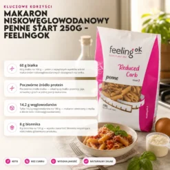 Makaron Niskowęglowodanowy Penne Start 250g – FeelingOK