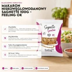 Makaron Niskowęglowodanowy Sagnette 100g – Feeling Ok
