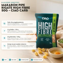Makaron Pipe Rigate High Fibre 50g – Ciao Carb