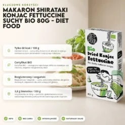 Makaron Shirataki Konjac Fettuccine Suchy BIO 80g – Diet Food