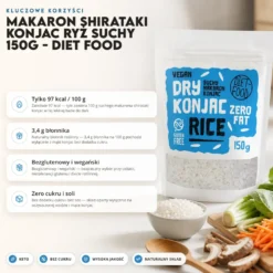 Makaron Shirataki Konjac Ryż Suchy 150g – Diet Food