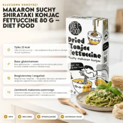 Makaron Suchy Shirataki Konjac Fettuccine 80 g – Diet Food