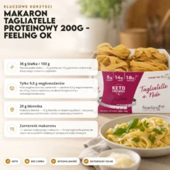 Makaron Tagliatelle Proteinowy 200g – Feeling Ok