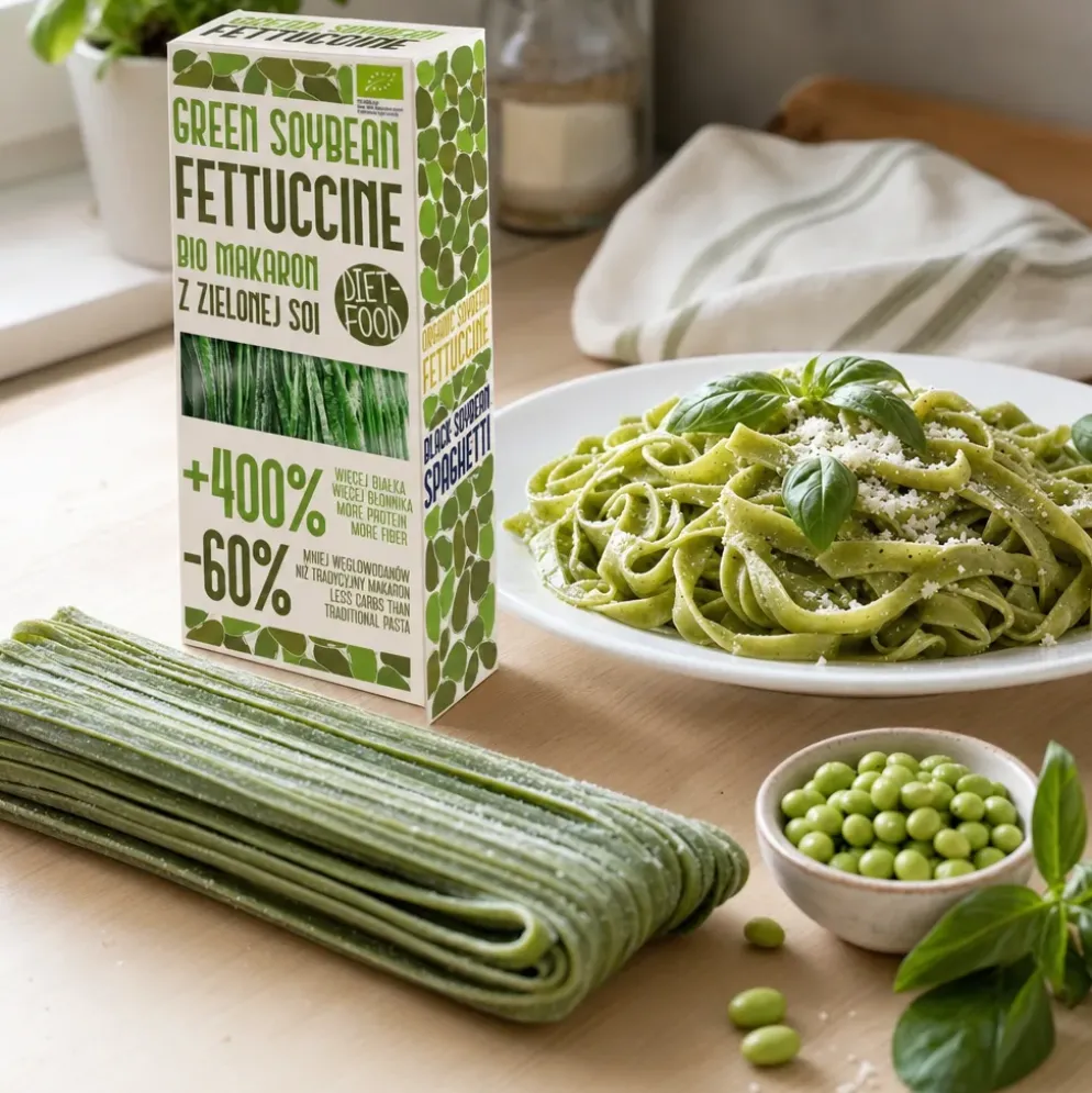 Makaron z Zielonej Soi Fettuccine BIO 200g – Dietfood