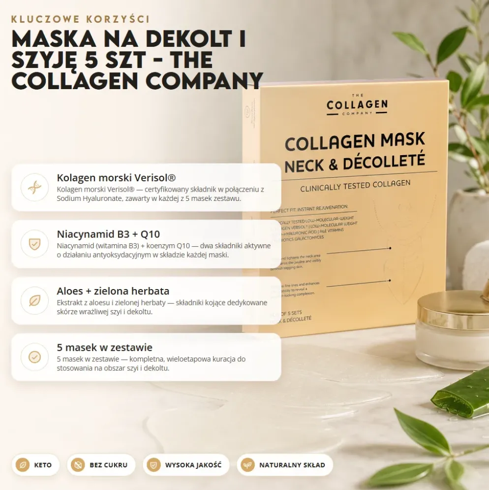 Maska na Dekolt i Szyję 5 szt – The Collagen Company