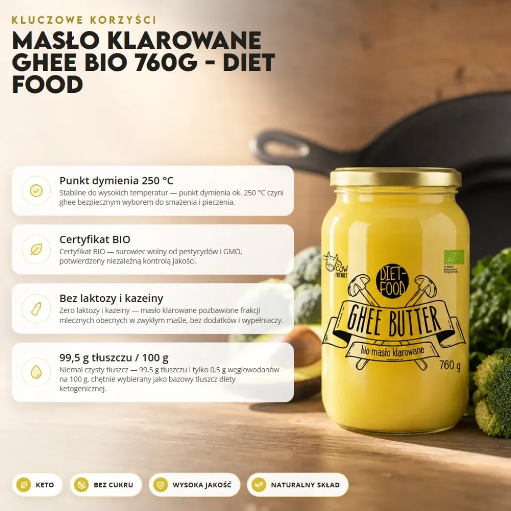 Masło Klarowane GHEE BIO 760g – Diet Food