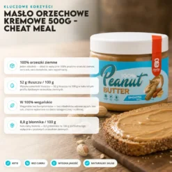 Masło Orzechowe Kremowe 500g – Cheat Meal