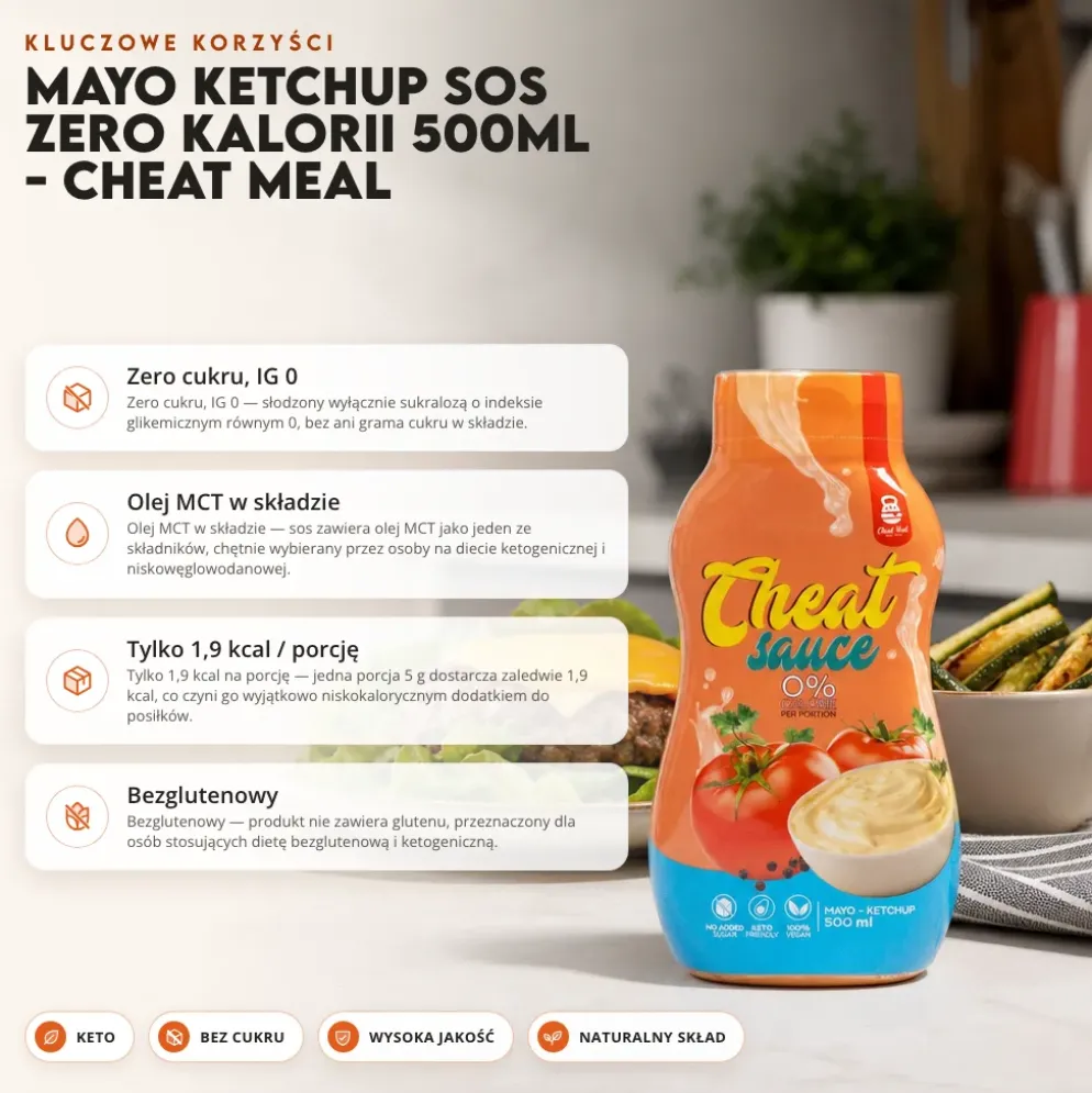 Mayo Ketchup Sos Zero Kalorii 500ml – Cheat Meal