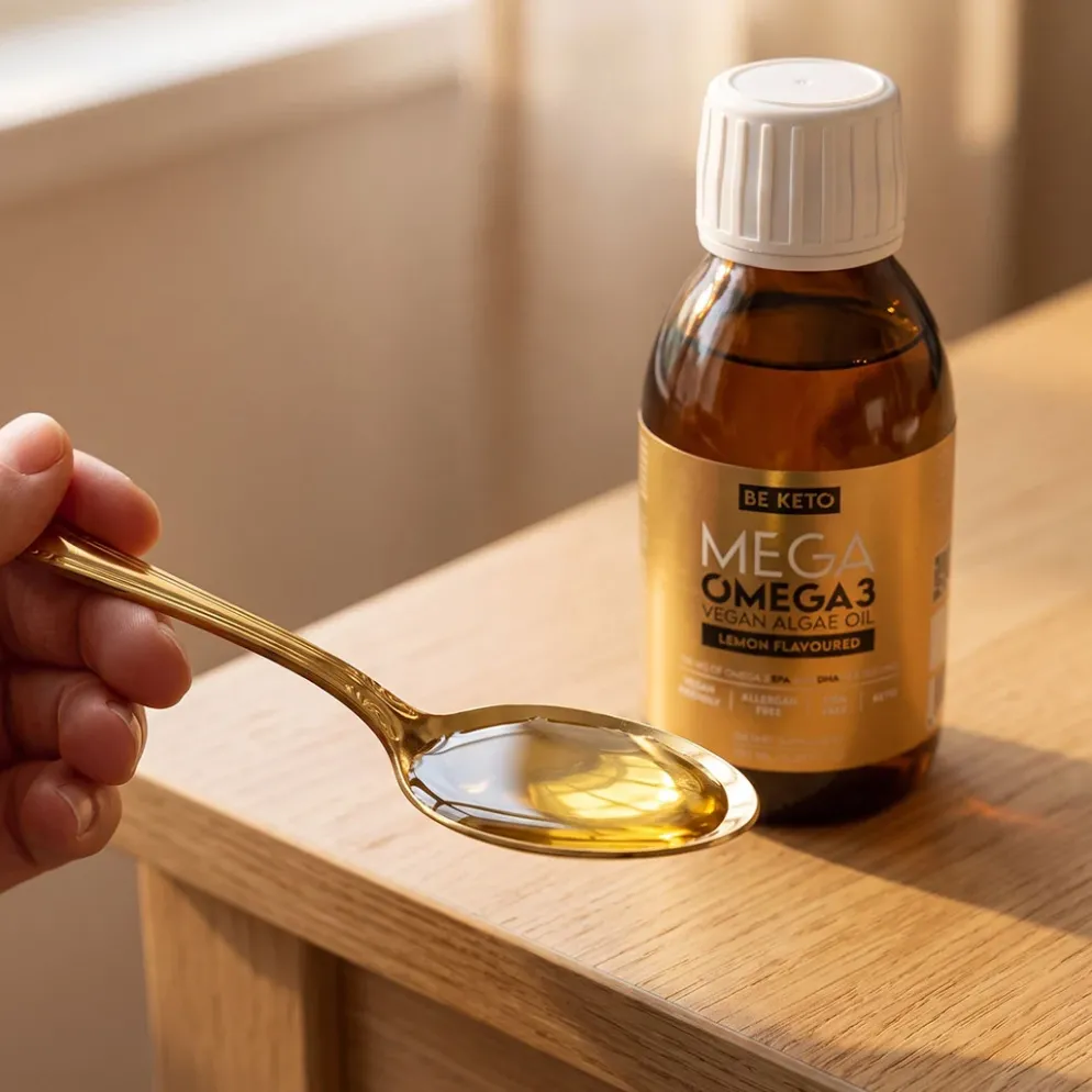 MEGA Omega 3 Wegańska – Olej z Alg Cytrynowy 150ml – BeKeto