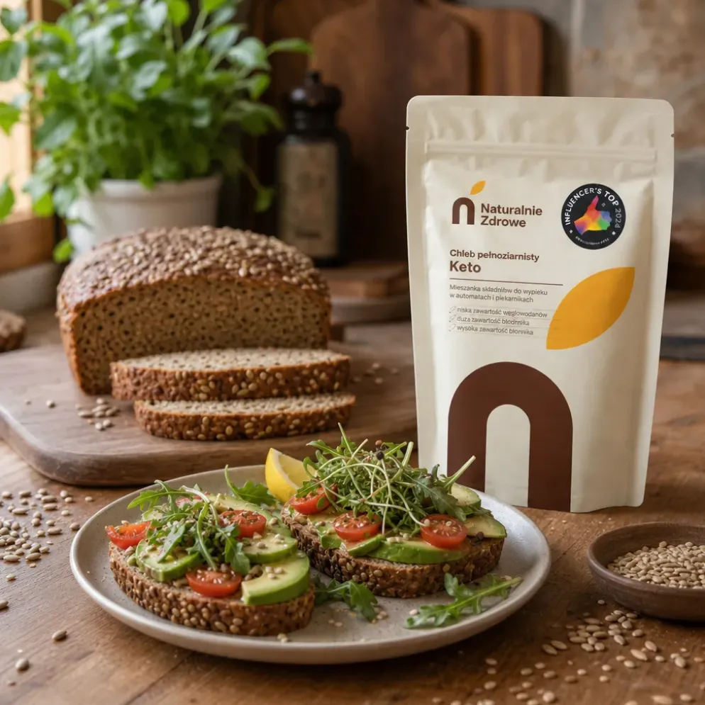 Mieszanka do Wypieku Chleba Keto Pełnoziarnistego 350g – Naturalnie Zdrowe