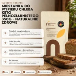 Mieszanka do Wypieku Chleba Keto Pełnoziarnistego 350g – Naturalnie Zdrowe