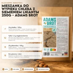 Mieszanka do wypieku chleba z siemieniem lnianym 250g – Adams Brot