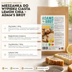 Mieszanka do wypieku ciasta Lemon Chia – Adam’s Brot