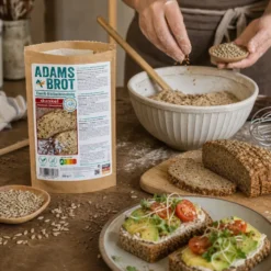 Mieszanka do wypieku ciemnego keto chleba ze słonecznikiem i siemieniem lnianym 250g – AdamsBrot