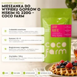 Mieszanka do wypieku gofrów o niskim IG 220g – Coco Farm