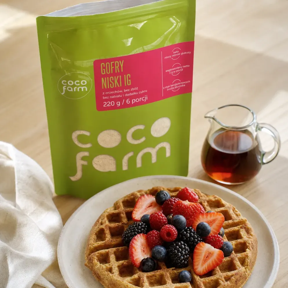 Mieszanka do wypieku gofrów o niskim IG 220g – Coco Farm
