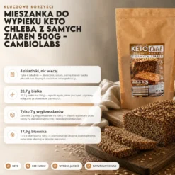 Mieszanka do wypieku keto chleba z samych ziaren 500g – CambioLabs