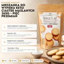 Mieszanka do wypieku keto ciastek maślanych 365g – Pięć Przemian