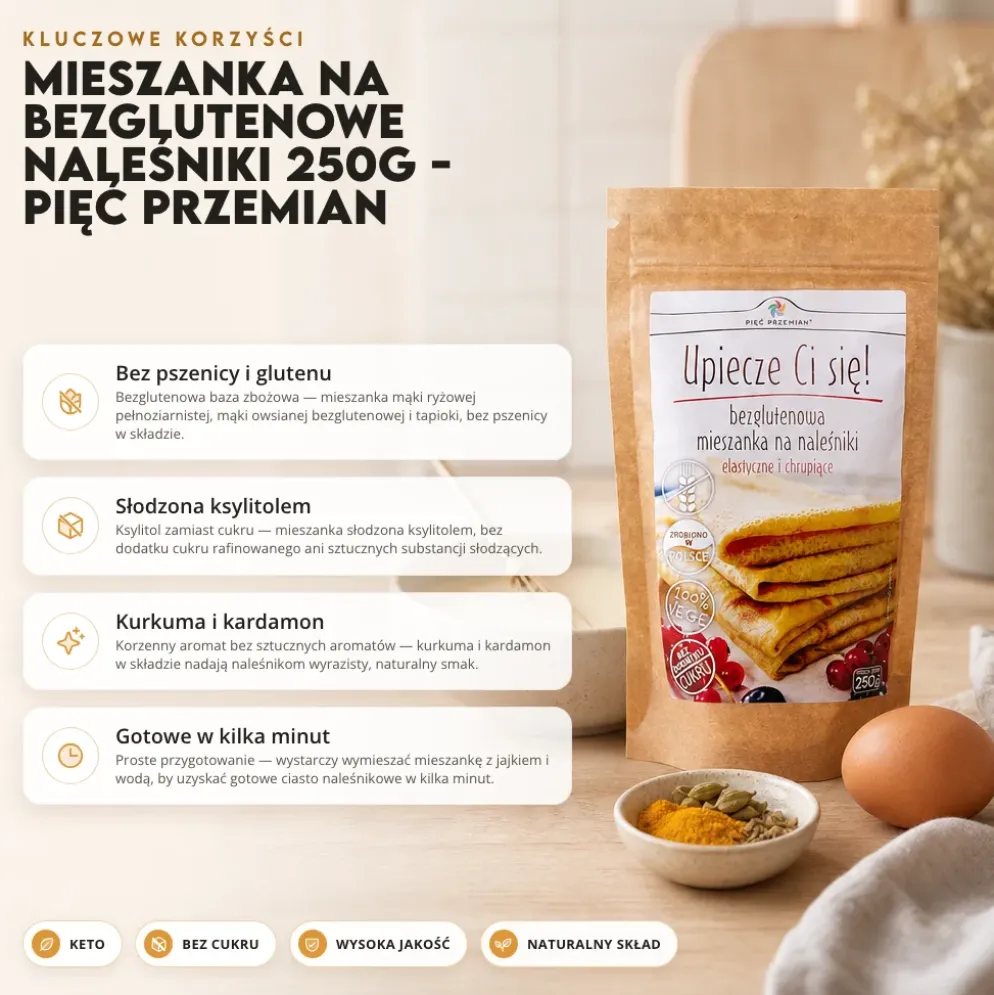 Mieszanka na Bezglutenowe Naleśniki 250g – Pięć Przemian