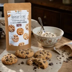 Mieszanka na keto ciastka bezglutenowe z czekoladą 365g – Pięć Przemian