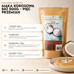 Mąka kokosowa BIO 500g – Pięć Przemian