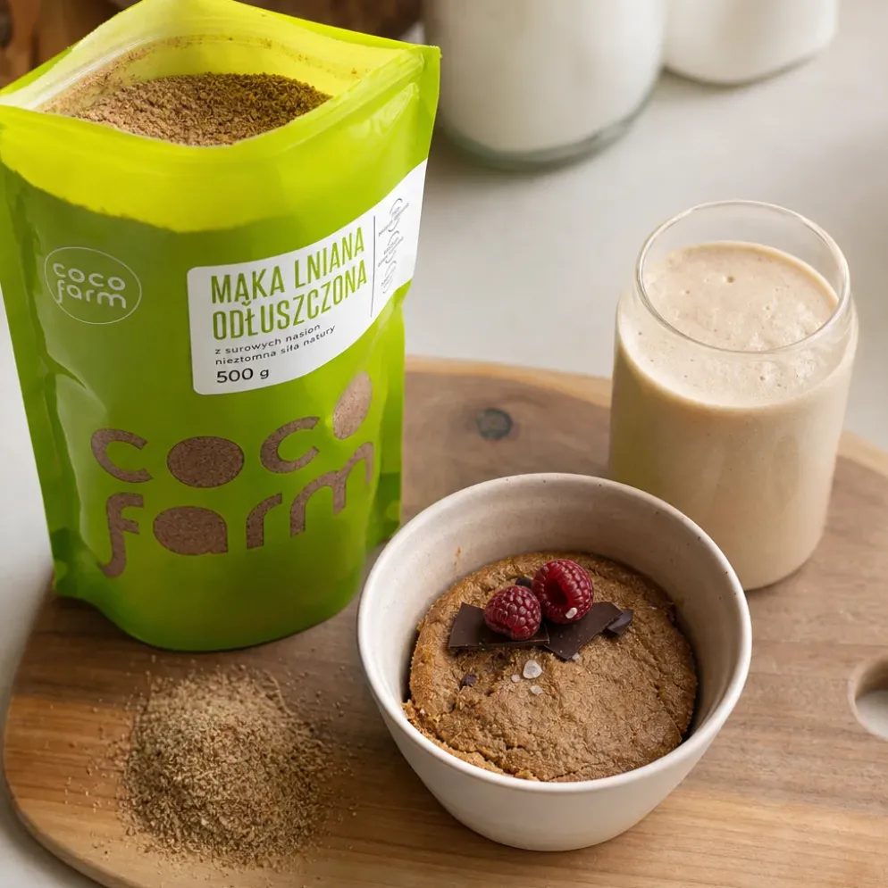 Mąka lniana odtłuszczona 250g – Coco Farm