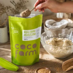 Mąka lniana odtłuszczona 500g – Coco Farm