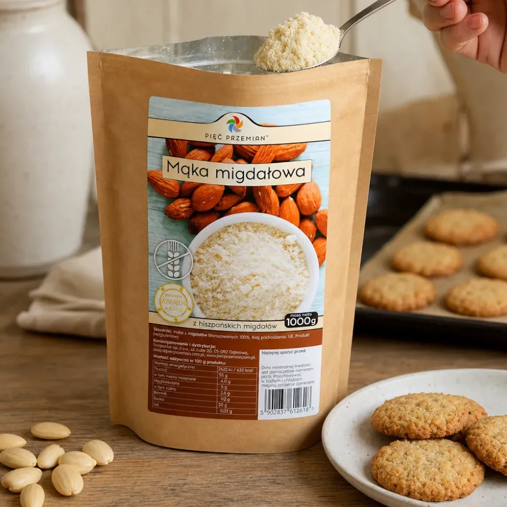 Mąka Migdałowa Bezglutenowa 1000g – Pięć Przemian