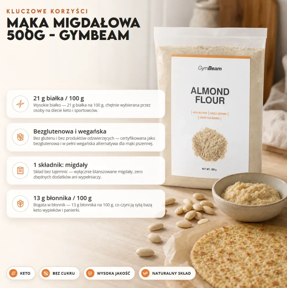 Mąka Migdałowa 500g – Gymbeam