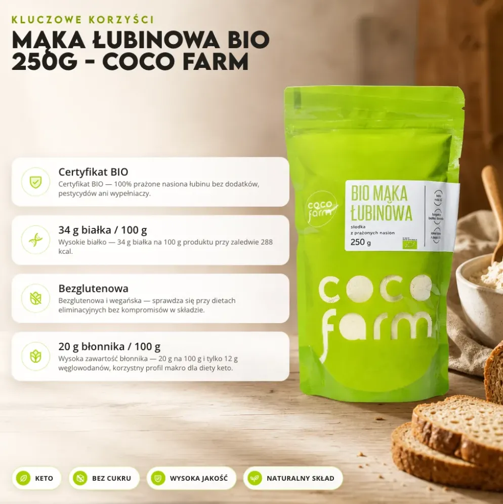 Mąka Łubinowa BIO 250g – Coco Farm
