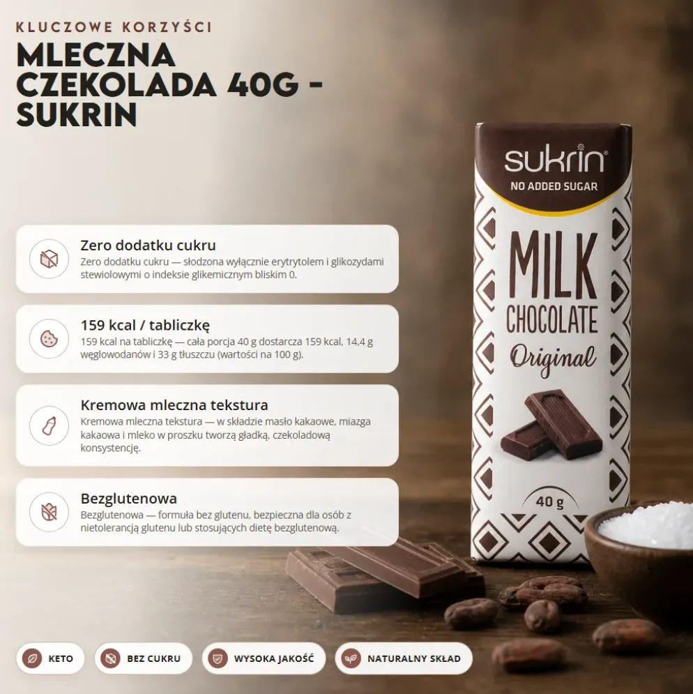 Mleczna Czekolada 40g – SUKRIN