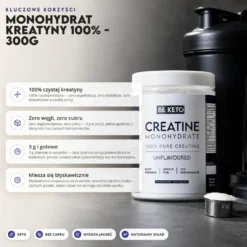 Monohydrat Kreatyny – 100% 300g – BeKeto