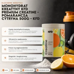 Monohydrat Kreatyny KFD Premium Creatine – Pomarańcza Cytryna 500g – KFD