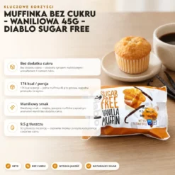 Muffinka bez cukru – Waniliowa 45g – Diablo Sugar Free