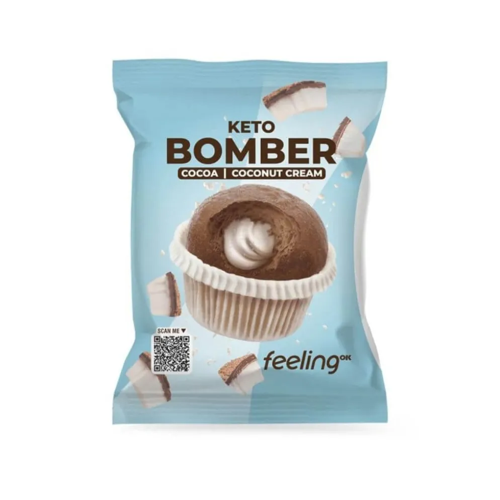 Muffinka Keto Kakaowa z Kremem Kokosowym 50g – FeelingOk