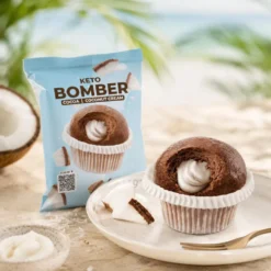 Muffinka Keto Kakaowa z Kremem Kokosowym 50g – FeelingOk