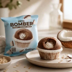 Muffinka Keto Kakaowa z Kremem Kokosowym 50g – FeelingOk