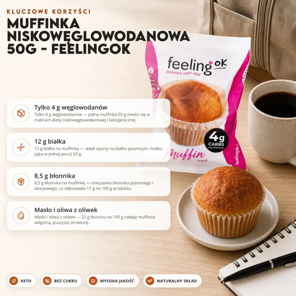 Muffinka Niskowęglowodanowa 50g – FeelingOK