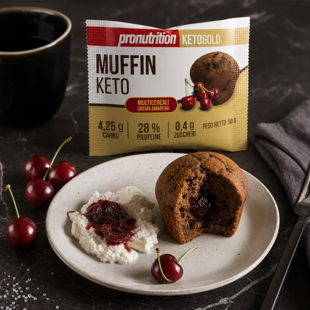 Muffin z Nadzieniem – Amarena 50g – Pronutrition