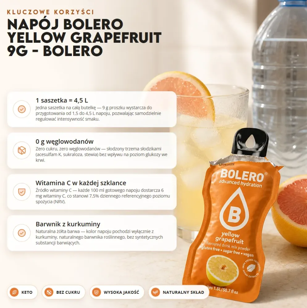 Napój Bolero Yellow Grapefruit 9g – Bolero