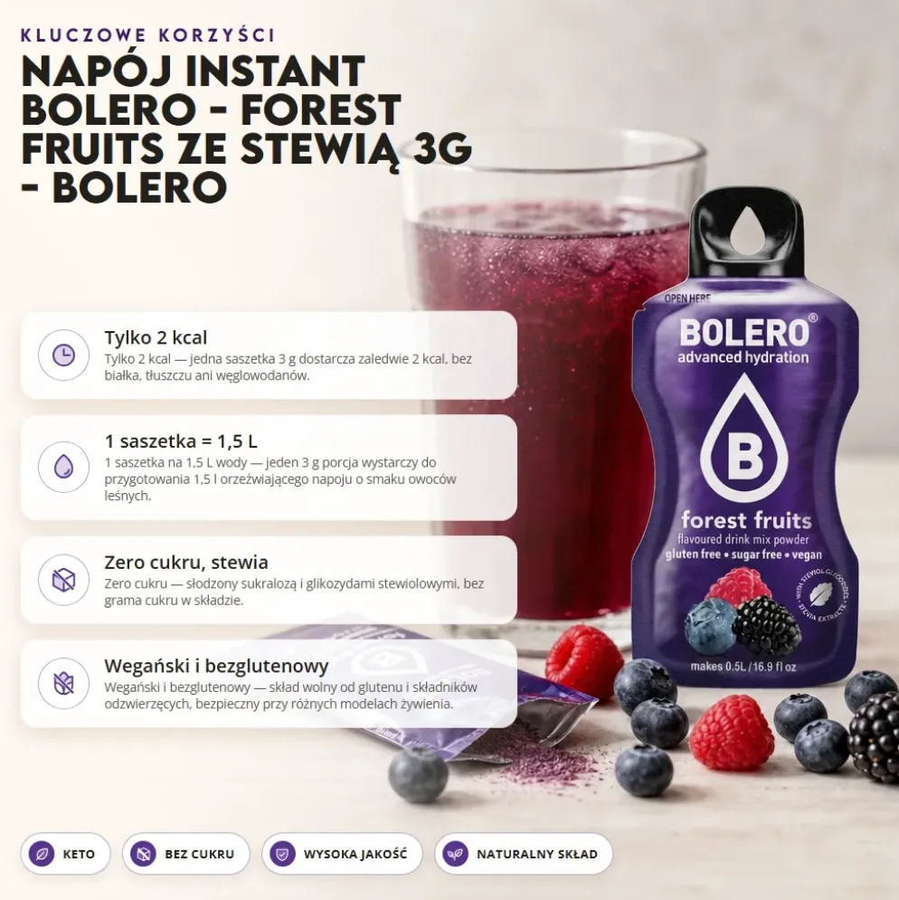 Napój instant Bolero – Forest Fruits ze Stewią 3g – Bolero