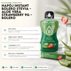 Napój instant Bolero Stevia – Aloe Vera Strawberry 9g – Bolero