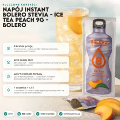 Napój instant Bolero Stevia – Ice Tea Peach 9g – Bolero