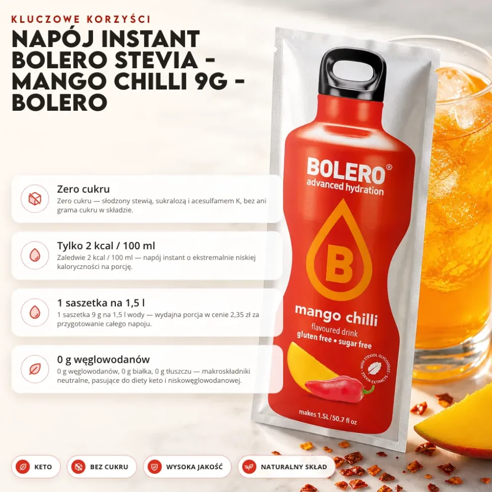 Napój instant Bolero Stevia – Mango Chilli 9g – Bolero