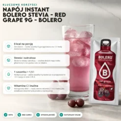 Napój instant Bolero Stevia – Red Grape 9g – Bolero