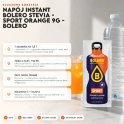 Napój instant Bolero Stevia – Sport Orange 9g – Bolero
