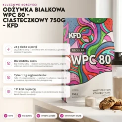 Odżywka Białkowa WPC 80 – Ciasteczkowy 750g – KFD