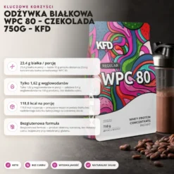 Odżywka Białkowa WPC 80 – Czekolada 750g – KFD