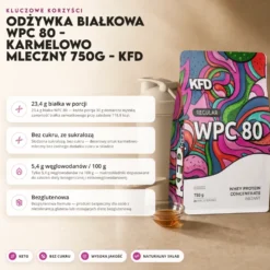 Odżywka Białkowa WPC 80 – Karmelowo Mleczny 750g – KFD